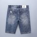 Men's Clothing Worn And Ripped Denim Shorts Youth Comfortable Slim Fit Simple Denim Shorts_mkmklike.com