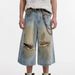 Men's Clothing New Men's Hip Hop Washed Denim Shorts Men's Summer Loose Cropped Pants_mkmklike.com