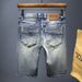 Summer Thin Distressed Denim Shorts For Men Trendy Loose Fit Mid-Length Five Point Korean Style_mkmklike.com