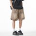 Men's Distressed Denim Shorts Split Cut Design Summer Style American Retro Workwear Trendy Five-Point Pants_mkmklike.com