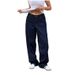 Women's Clothing Wide Leg Pants,Autumn Wear Wide Leg Jeans - High Waisted Stretch Denim Pants For Casual & Office Wear (Dark Blue, Sizes 25-32)_mkmklike.com