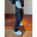 Men's Trendy Black Cargo Jeans Loose Fit Straight Leg High Street Style Style Vibe Flared Pants With Pockets_mkmklike.com