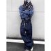 Men's Clothing Retro Studded Double Waisted Jeans, Unisex Loose Fitting Baggy Straight Leg Wide Leg Casual Logging Pants_mkmklike.com