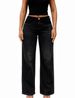 Women's Relaxed Straight Leg Jeans – Loose Fit Wide Leg Denim Pants, High Stretch, Vintage Wash (Dark Blue/Light Blue/Black/White)_mkmklike.com