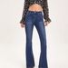 2025 Best-Seller: Women's Blue Flared Jeans, Versatile Slim-Fit Long Horseshoe Denim Pants For Women_mkmklike.com