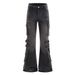 High Street Vibes Trendy Lace-Up Cargo Jeans For Men Punk Vintage Washed Design Niche Slightly Flared Long Pants_mkmklike.com