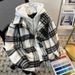 American Style Two-Piece Plaid For Men, Autumn And Winter New National Trend Thickened Warm Retro Woolen Hooded_mkmklike.com