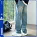 Men's Clothing Autumn Soft Jeans Men And Women Trend Elastic Versatile Loose Casual American High Street Retro Drape Straight Pants Trend_mkmklike.com
