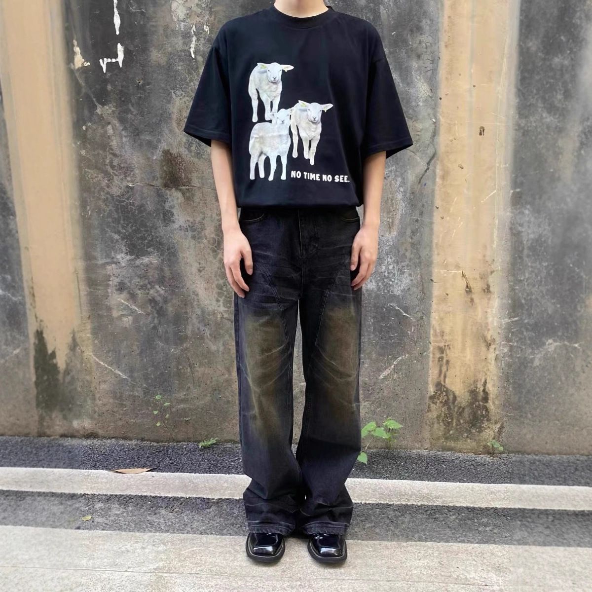 Men's Clothing Vintage Washed Distressed Cat Whisker Straight Leg Jeans For Men & Women - Comfortable Relaxed Fit, Retro Denim Pants_mkmklike.com