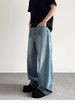 Cleanfit Men's Distressed Blue Jeans High Street Style Trendy Straight Leg Versatile Wide Leg Trousers Cool And Stylish_mkmklike.com