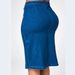 Sexy Button Down Split Denim Midi Skirt For Women, High Waist Bodycon Pencil Jean Skirt, Casual Streetwear Blue Denim Skirt For Party Daily_mkmklike.com