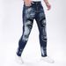 Men's Slim Fit Skinny Jeans High Street Trendy Patchwork Design Stretchy Versatile Denim Midweight Mid Waist Polyester_mkmklike.com