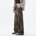 American Leopard Print Jeans For Women And Men, A Niche Spring Fashion Brand, Wide Leg Loose Hanging, Floor Length_mkmklike.com