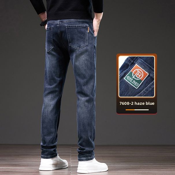 Jeans Men's Straight Elastic Loose Men's Pants Washed Casual Pants_mkmklike.com