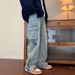 Nordmann American Style Cargo Jeans For Men, Loose Wide-Leg Heavy-Duty Washed Casual Pants, Trendy High Street Straight-Leg Cool_mkmklike.com