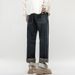 New Spring Primary Color Jeans Men's Harlan Loose Trendy Brand American Retro Washed Double Craft Medium Waist Large Size_mkmklike.com