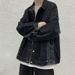 Loom Teenager Denim Men Autumn Trendy Brand Cool Printed Patchwork Jacket Korean Style Loose Student Couple Top_mkmklike.com