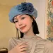 Hot Sale Denim Flower Elegant Summer Spring Berets Ladies Women Girls Fashion Trendy Outdoor Street Cap_mkmklike.com