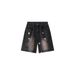American Washed Embroidered Bear Denim Shorts Women's Tide Brand Summer Couple Loose Straight Casual Wide-leg Five-point Pants_mkmklike.com