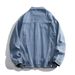 American Denim Men's Spring And Autumn Workwear, Casual Jacket, Versatile Cover Bag, Lapel, Loose Top_mkmklike.com