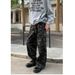 Unisex Camouflage Jeans Retro American Style with Large Pockets Trendy High Street Straight Leg Loose Fit Casual Wide Leg_mkmklike.com