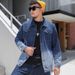 Gradually Change Color Denim Jacket Men's Fattening Plus Size Trend Washed Denim Jacket Men's Tide Xintang Denim Wholesale_mkmklike.com