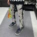 Splatter Paint Distressed Skinny Jeans - High Street Slim Fit Ripped Denim Pants For Men (Black, S-3XL)_mkmklike.com