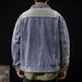Spring And Autumn New Collar Water Washed Vintage Cowboy Jacket, Casual Loose Shoulder Fall Off Men's Coat_mkmklike.com