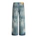 Punk Washed Gradient Denim Street Style Men's Water Ripple Distressed Loose Casual Straight Pants_mkmklike.com