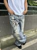 Men's Clothing Loose Casual Straight Pants Denim Print Washed Pants_mkmklike.com