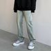 Men's High Elasticity Yellow Mud Dyed Straight Leg Jeans Loose Fitting Trendy Casual Retro Slimming Extra Long Pants_mkmklike.com