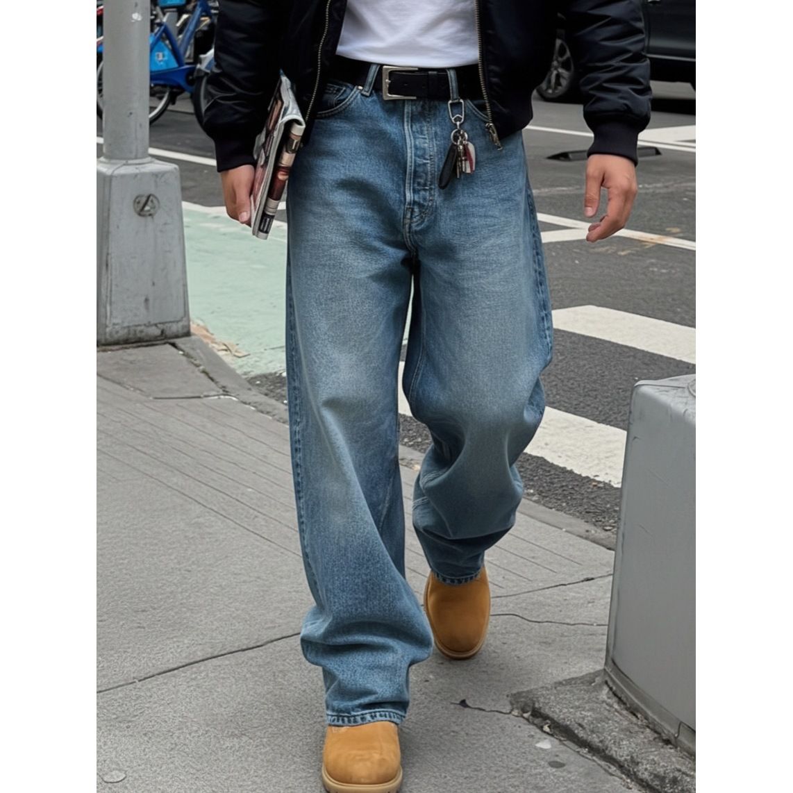Men's Clothing Men's Loose Straight Leg Jeans European Style Minimalist Retro Color Washed Casual Trousers For Formal & Casual_mkmklike.com