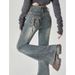 High-waisted And Slightly Pulled Jeans For Women's 2026 Summer Trend Versatile Bow Design Sense Slim-fitting And Thin Flared Trousers_mkmklike.com