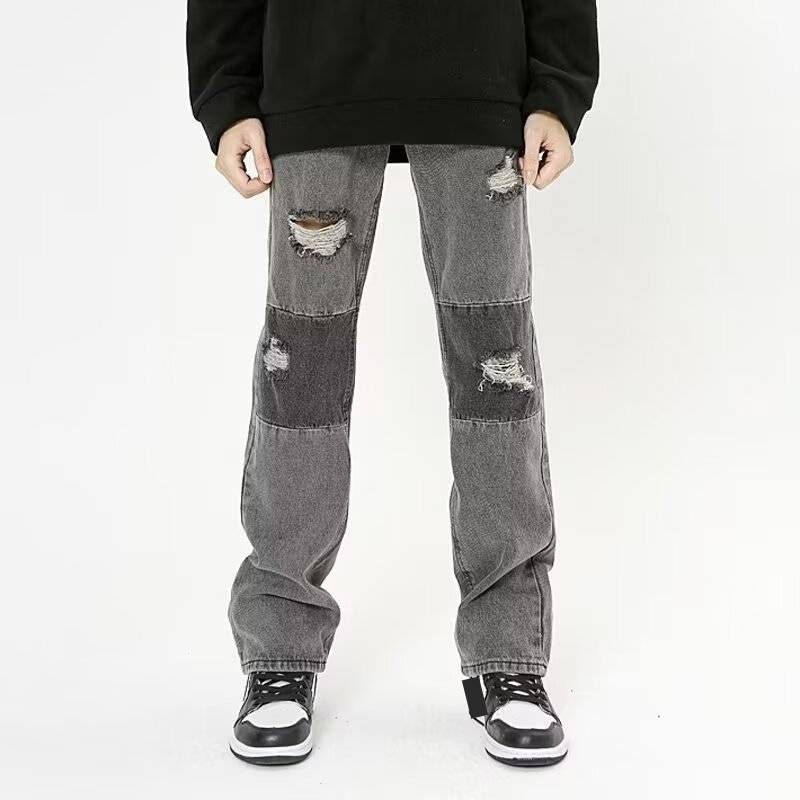 Minimalist Streetwear Relaxed Fit Jeans – Casual Straight-Leg Denim Pants For Men & Women, Trendy & Versatile_mkmklike.com