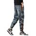 Men's Heavyweight Utility Cargo Pants – Distressed Denim Patchwork With Adjustable Cuffs | Streetwear & Hip-Hop Style_mkmklike.com