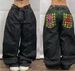 Women's Clothing High Street Personality Pattern Loose Straight Wide Leg Jeans_mkmklike.com