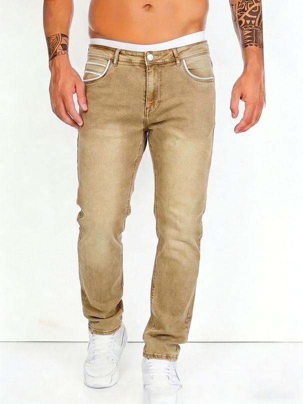 Men's Clothing Classic European American Style Stretch Jeans For Men Trendy Hip Hop Casual Straight Leg Jeans With Pockets_mkmklike.com