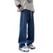 Men's Washed Jeans Spring Autumn Street Style High Street Trendy Brand Straight Leg Loose Wide Leg Pants Long_mkmklike.com