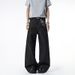 Cross-border American High Street Design Sense Loose Jeans Men's Trendy Brand Black Loose And Versatile Casual Long Pants Men_mkmklike.com