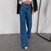 Best Selling Street Style JEANS Straight Leg Loose Versatile Wide Leg Long Jeans Washed Denim Jeans_mkmklike.com