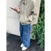 Cityboy Japanese Style Men's Cargo Jeans Dark Blue Washed Straight Leg Multi Pocket Skateboard Pants American Street Style Relaxed Fit_mkmklike.com