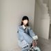 Chicco Spring Versatile Washed Vintage Turn-Down Collar Denim Short Jacket + High-Waisted Straight-Leg Jeans Korean Style Lazy_mkmklike.com