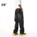 EF JEANS | 2025 Spring New American High Street Tide Graffiti Splicing Design Straight Loose Jeans_mkmklike.com