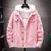 Autumn Winter European American Casual Ripped Loose Coat Men's Denim Jacket Trendy_mkmklike.com