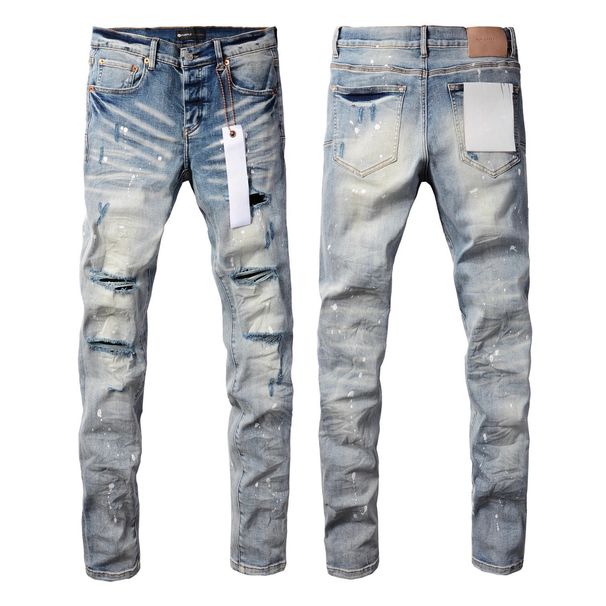 Unisex Y2K Stacked Flared Jeans, Light Blue Mud Fade, White Splatter & Multi-Layer Frayed Rips, Breathable Summer_mkmklike.com