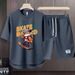 Men's Clothing 2024 Waffle Casual Summer Suit Men's Loose Teen Short sleeved T shirt Shorts Handsome Two piece Suit_mkmklike.com