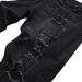 Men's Clothing Embroidered Denim Black Slim Fit Embroidered Ripped Jeans - Distressed Black Denim Pants With Artistic Stitching & Stretch Comfort_mkmklike.com