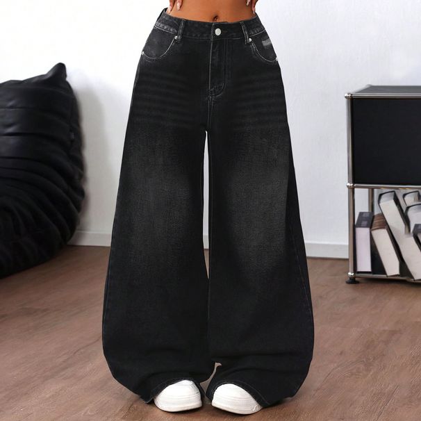 Women's Vintage Washed Distressed Jeans – Oversized Wide-Leg High Waist Denim Pants (XS-XXL)_mkmklike.com