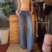 Women's Clothing Hot Girl Low Waist Washed Flared Jeans Female Casual Straight Mopping Trousers_mkmklike.com