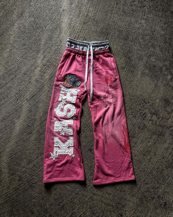 Women's Patch Embroidered Sports Casual Pants Loose Straight Leg Ins Style Long Trousers_mkmklike.com